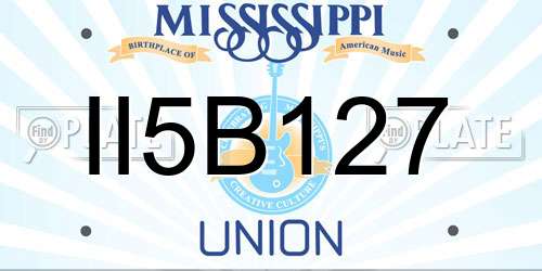 II5B127 Mississippi License Plate