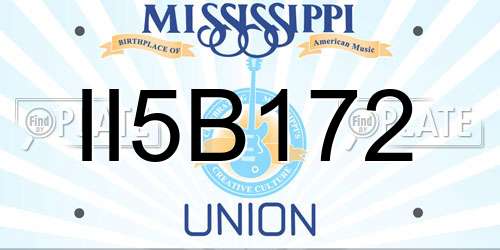 II5B172 Mississippi License Plate
