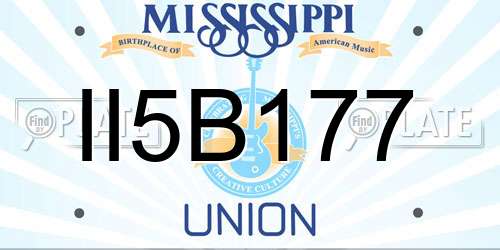 II5B177 Mississippi License Plate