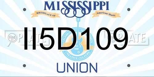 II5D109 Mississippi License Plate