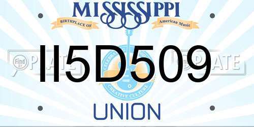 II5D509 Mississippi License Plate