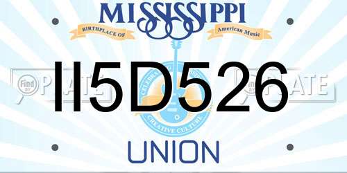 II5D526 Mississippi License Plate