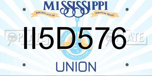 II5D576 Mississippi License Plate