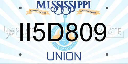 II5D809 Mississippi License Plate