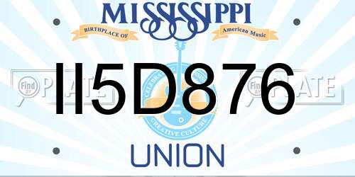 II5D876 Mississippi License Plate