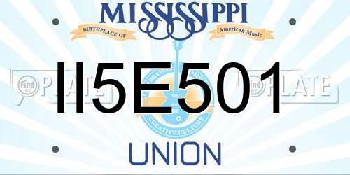 II5E501 Mississippi License Plate