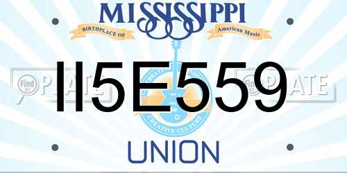 II5E559 Mississippi License Plate