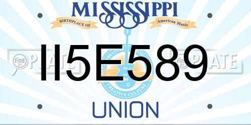 II5E589 Mississippi License Plate