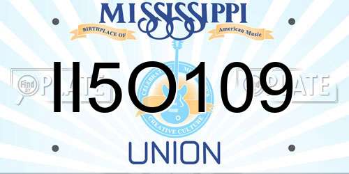 II5O109 Mississippi License Plate