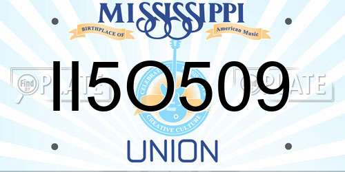 II5O509 Mississippi License Plate