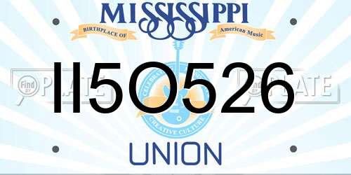 II5O526 Mississippi License Plate