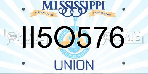 II5O576 Mississippi License Plate