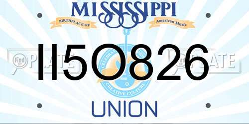 II5O826 Mississippi License Plate