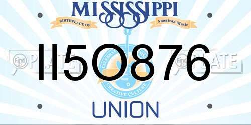 II5O876 Mississippi License Plate