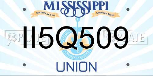 II5Q509 Mississippi License Plate