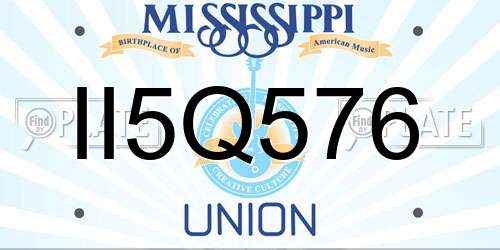 II5Q576 Mississippi License Plate