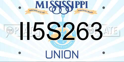 II5S263 Mississippi License Plate