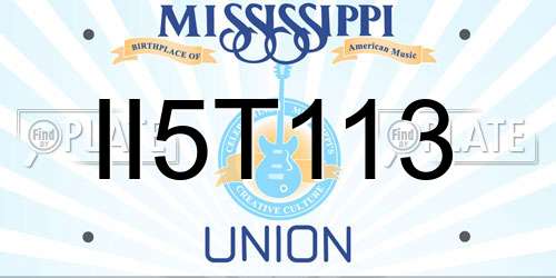 II5T113 Mississippi License Plate
