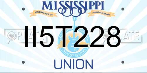 II5T228 Mississippi License Plate