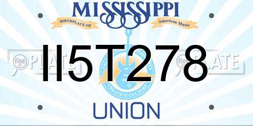 II5T278 Mississippi License Plate