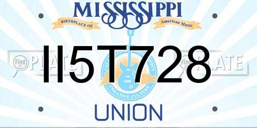 II5T728 Mississippi License Plate