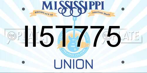 II5T775 Mississippi License Plate