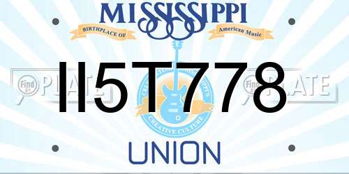 II5T778 Mississippi License Plate