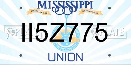 II5Z775 Mississippi License Plate
