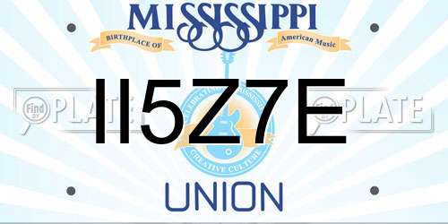 II5Z7E Mississippi License Plate