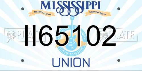 II65102 Mississippi License Plate