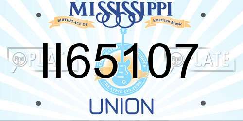 II65107 Mississippi License Plate