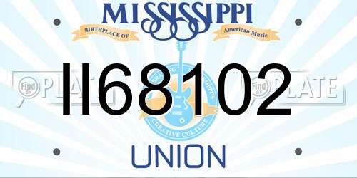 II68102 Mississippi License Plate