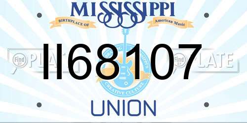 II68107 Mississippi License Plate