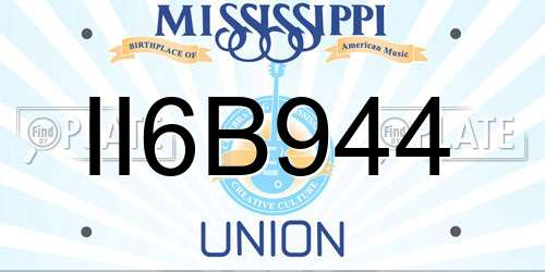 II6B944 Mississippi License Plate