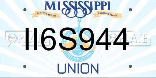 II6S944 Mississippi License Plate