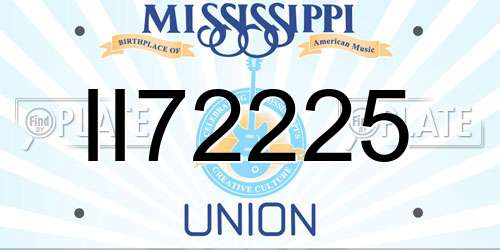 II72225 Mississippi License Plate