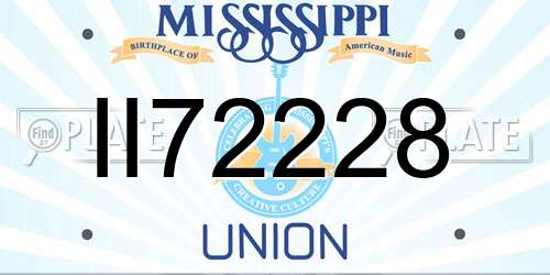 II72228 Mississippi License Plate