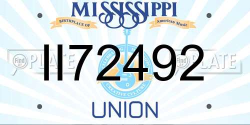 II72492 Mississippi License Plate