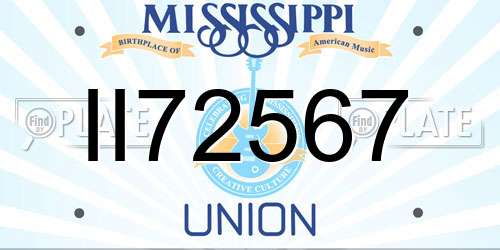 II72567 Mississippi License Plate