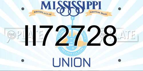 II72728 Mississippi License Plate