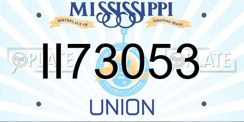 II73053 Mississippi License Plate