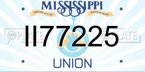 II77225 Mississippi License Plate