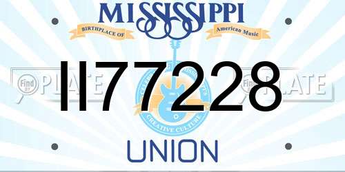II77228 Mississippi License Plate