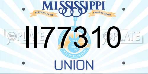 II77310 Mississippi License Plate