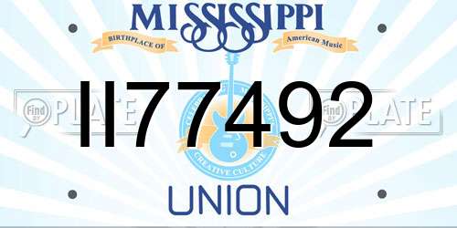 II77492 Mississippi License Plate