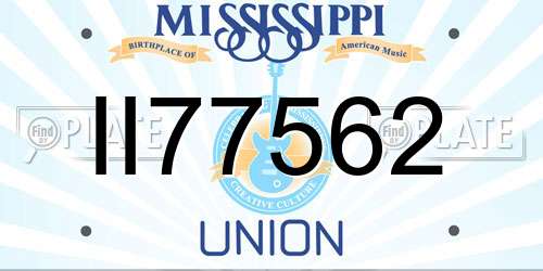 II77562 Mississippi License Plate