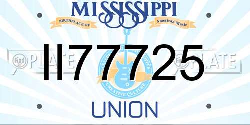 II77725 Mississippi License Plate