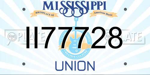 II77728 Mississippi License Plate