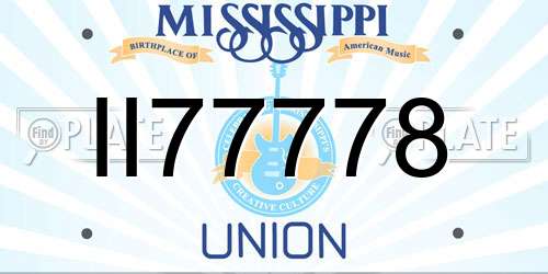 II77778 Mississippi License Plate