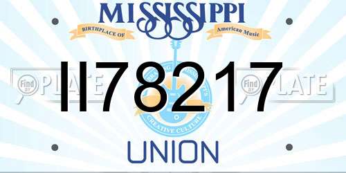 II78217 Mississippi License Plate